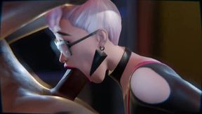 3D Fortnite Chick Sabina Holding Her Hair Face Fucked