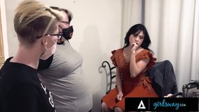 Gorgeous Asian Ember Snow Has A Passionate Interracial Scissoring Fuck With A Hot Blonde