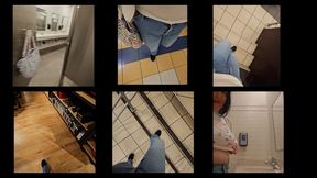 ASMRING TO VARIOUS PUBLIC TOILETS with A HAPPY ENDING BIG TITS FLASH