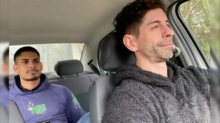 Perv cab driver seduces his straight passenger