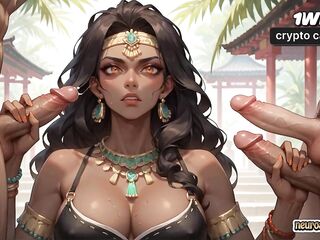 Black female-dom takes off in provocative underware, prepped for a wild, in nature's garb nail fest.