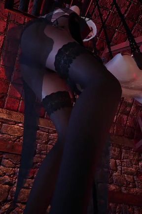 B016 Slave Being Fucked From Front to Back by a Dildo