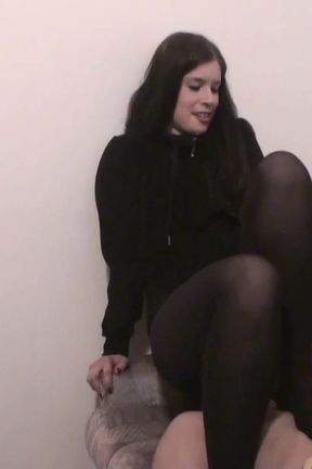 Black Pantyhose Ass Throttle Naked Guy