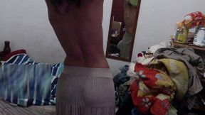 teasing while undressing!