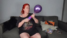 Blowing up 4 Metallic Balloons with Pump and Playing with Them! MP4 480