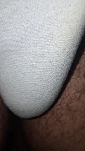 Hard cock in white underwear