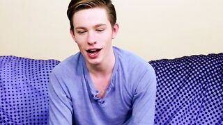 Before inserting fingers into his ass Twink conducted an interview