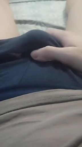 Guy in Panties Massages His
