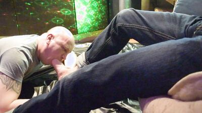 VERY VERY HARD BDSM session with FOOT MASTER with HUGE LEGS in jeans - HARD FACE SLAP and GAGGING