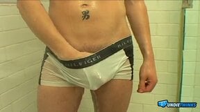 UndieTwinks: Beau Marcus Heat Up The Bathroom With His White Undies