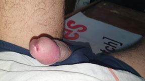 Seeing my stepaunt's pussy, my load fell