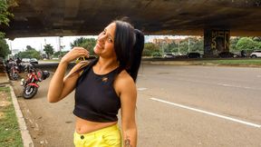 Latina with bubble butt gets her tight ass rammed in gym shorts