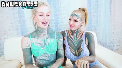 Italian tattooed goth girl takes a monster cock in a beasty threesome