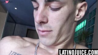 Ink-Stained Hunk's Solo Jackoff Session - Big Load on Gloryhole Wall