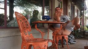 Lost file - latino uncut hippie jerking and fingering ass by the porch