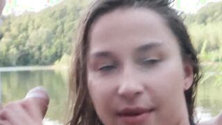 Bitch on the beach : Stranger women blown me inside outdoor