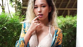 Skinny blonde girl getting fucked real hard in front of the mirror