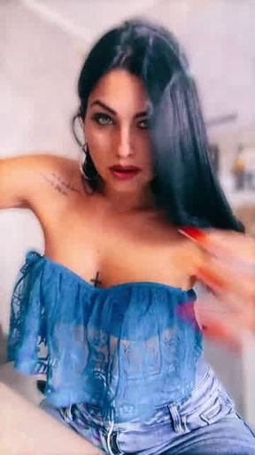 Arabian Girl smoking in blue dress