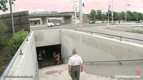 ”Natural big titted Romanian ass pumping public sex”