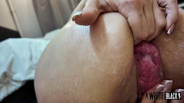 Very dirty BDSM cheating, deeply fisted married MILF squirts on his cock