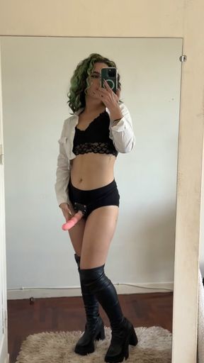 Tiny teen gets dominated by her cute onlyfan amateur self