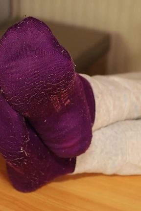 Dirty Socks &amp; Slipper Tease - Worn Workout Look