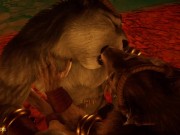 Wolf and gray tiger found a secluded spot in a cave to secretly have sex - Wild Life