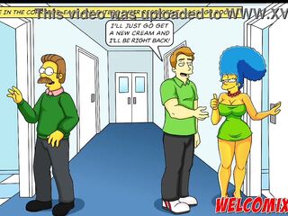 A sexually excited Marge Simpson have double penetration