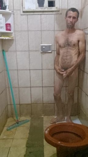 Me Taking a Shower with a Hard-on and Jerking off Until I Cum