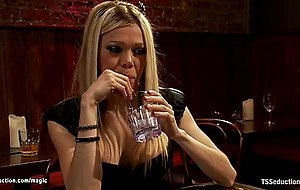 Blond shemale fuck bound bartender