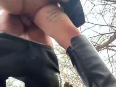 Horny Italian slut get facial after hard outdoor pounding li