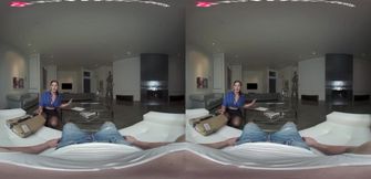Crystal M gets wrecked rough VR blowjob in stockings