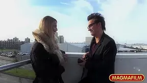 Casting a gorgeous busty blonde