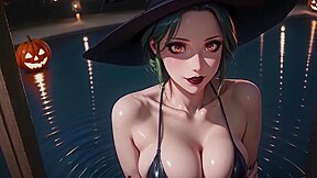 Atkins Heaven - Halloween Poolside Liaison: Busty Stepmom Seduces You To Stuff Her Pussy While Everyones Inside
