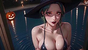 Atkins Heaven - Halloween Poolside Liaison: Busty Stepmom Seduces You To Stuff Her Pussy While Everyones Inside