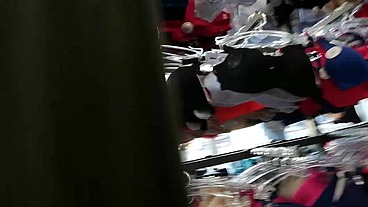 Shopping and Wet Panties in Public Store 4K