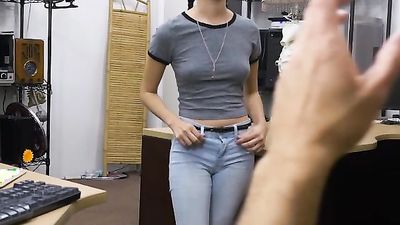 Slender brunette Kiley Jay gets fucked on the desk