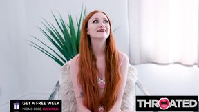 THROATED - Redhead Scarlet Skies Craves Sloppy POV Deepthroat