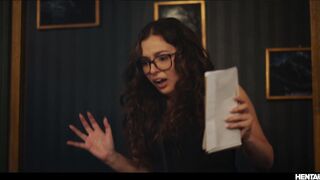Leana Lovings Hentai Porn - Cute Nerdy Girl Monster Fucked and Filled with Cum Cumflation Creampie