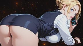 Secretary Sucks and Fucks Your Stress Away and Cucks Husband On the Phone