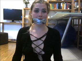 Mouth packed & tape gagged!