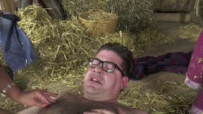 big boobed MILF has her fuck session in the barn