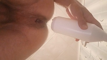 I'm hammering a bottle that's inside my ass hole