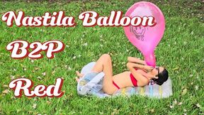 Blow to pop red Nastila balloon
