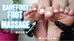 Giving herself a massage on her feet (2)