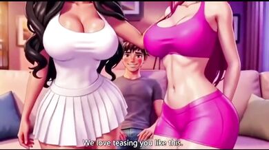 Stepmom and stepsister gangbang stepson raw and dripping