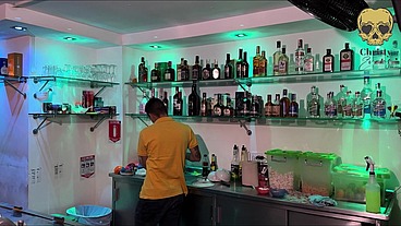 The bartender seduces me and fucks me without a condom