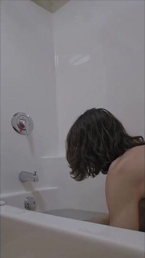 Skinny Trans Switch Shaves Legs into Cum Gushing Foot Frenzy