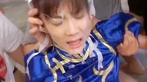 Chun Li dressed  Asuka Ohzora getting creamy bukkake