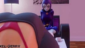Lesbian Creampie Delight with Raven and Starfire